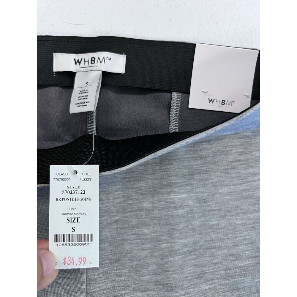 White House Black Market WHBM Heather Grey Ponte High Rise Leggings S NWT - Picture 4 of 5